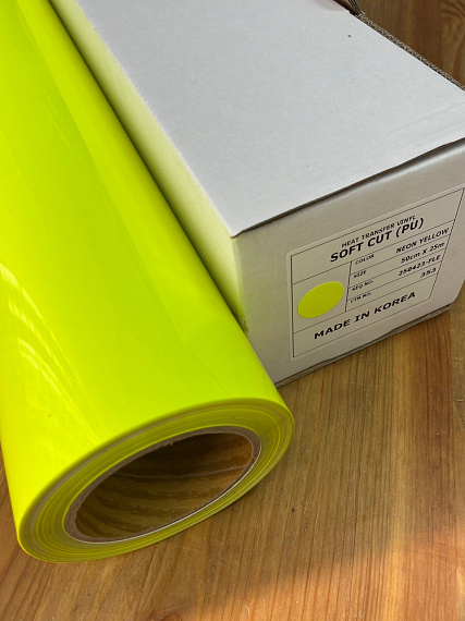 Soft Cut (PU) Neon Yellow, термотрансферная пленка